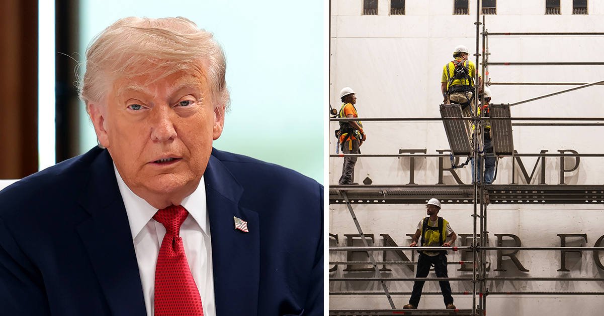 Trump's name has been removed. Credit / Getty Images