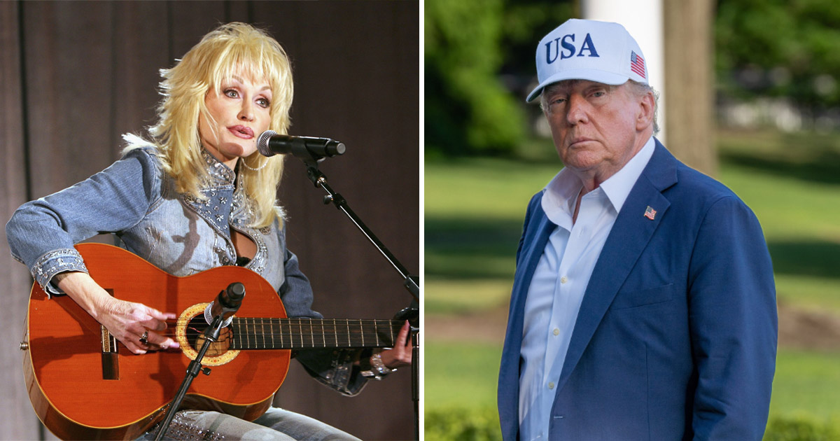 Donald Trump's aide Natalie Harp was slammed online for sharing a "creepy" AI-generated image of the president with the legendary Dolly Parton on social media. Credit: Shutterstock