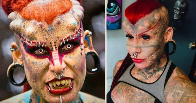 Maria José Cristerna har tatuerat sig som en 'vampyr'