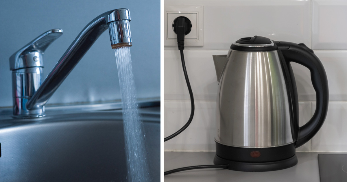 Lämna inte vatten i vattenkokaren