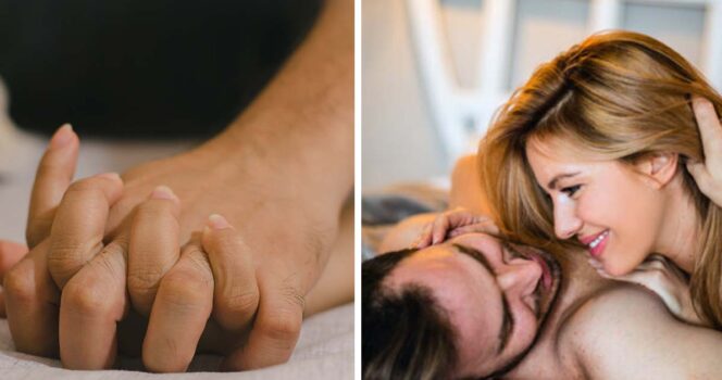 En man och en kvinna som ligger i sängen.