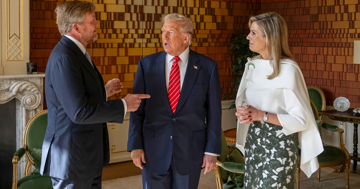 Donald Trump med nederländska kungaparet