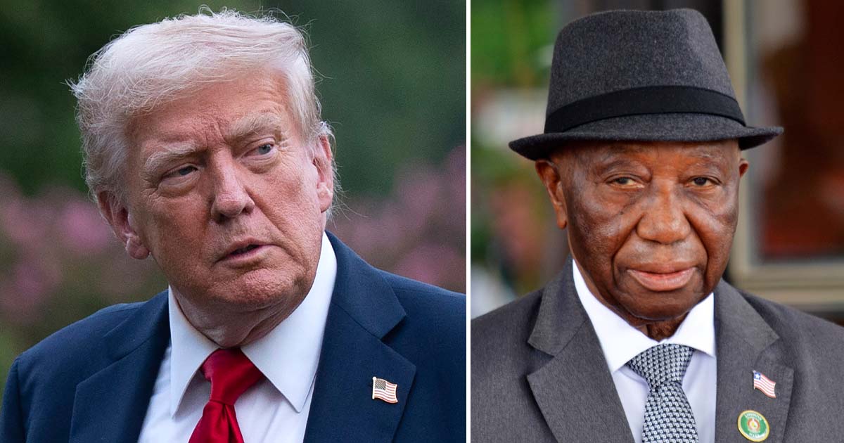 Donald Trump och Joseph Boakai. Foto: Jose Luis Magana/AP/TT & Olamikan Gbemiga/AP/TT