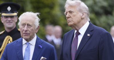 President Donald Trump, och kung Charles