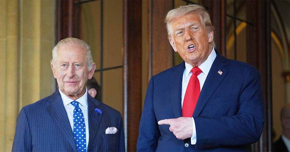 Kung Charles och president Donald Trump på statsbesöket i Storbritannien i september 2025. Foto: Evan Vucci/AP/TT