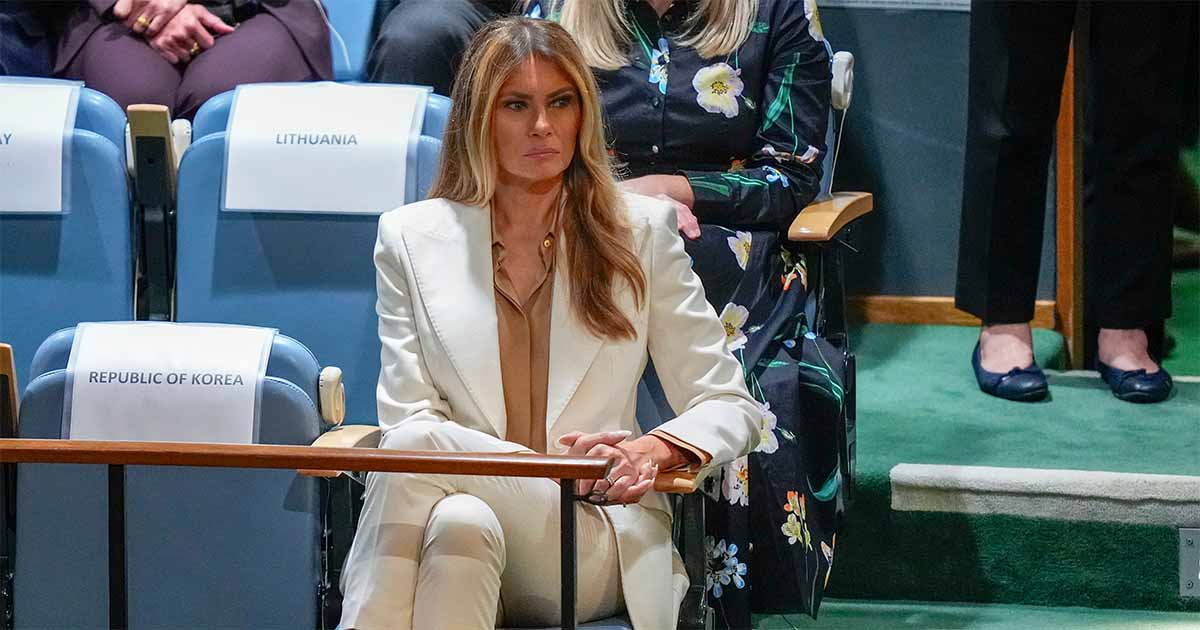 Melania Trump i FN. Foto: Yuki Iwamura/AP/TT
