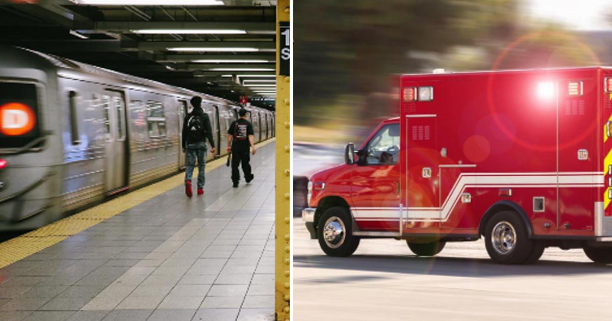 Tunnelbanan i New York och ambulans