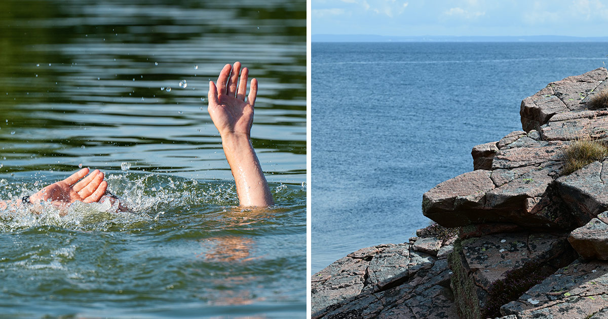 Lotus Bowker drunknade. Genrebilder om drunkning.
