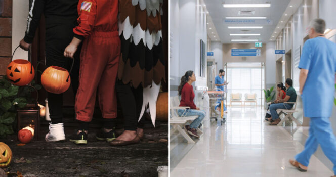 En pojke dog efter att ha gått bus eller godis under halloween