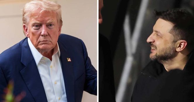 Donald Trump och Zelensky.