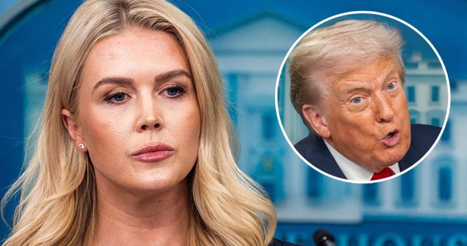 Karoline Leavitt och Donald Trump