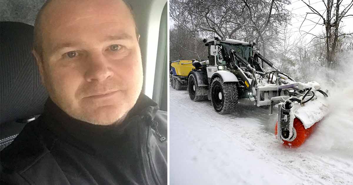 Robert Larsson, snöröjare.