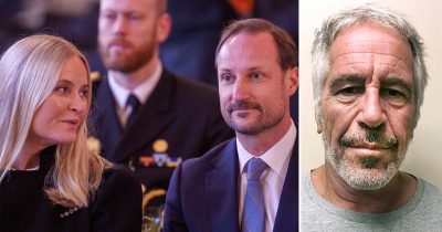 Mette-Marit, Haakon och Jeffrey Epstein. Foto: TT/AP