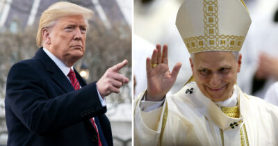 Påve Leo XIV och Donald Trump i bråk