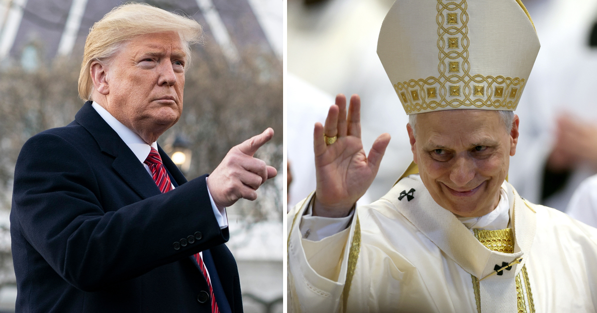 Påve Leo XIV och Donald Trump i bråk