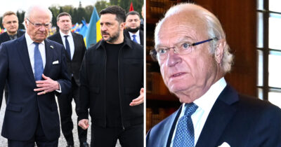 Kung Carl Gustaf och Ukrainas president Volodymyr Zelenskyj