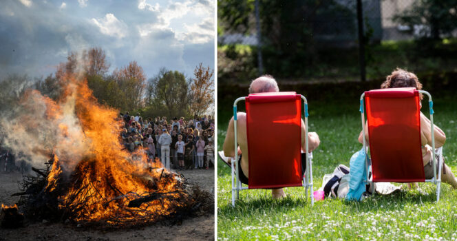 Väder på Valborg 2026. Foto: Johan Nilsson/TT & Christine Olsson/TT
