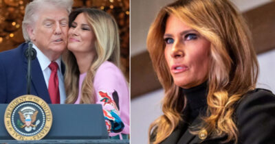 Donald Trump och Melania Trump syntes kärleksfullt ihop