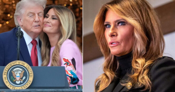 Donald Trump och Melania Trump syntes kärleksfullt ihop