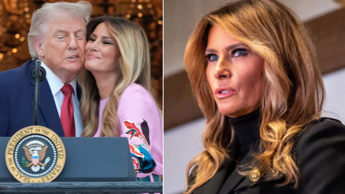 Donald Trump och Melania Trump syntes kärleksfullt ihop