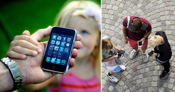Mobilen föräldrar familj. Foto: TT