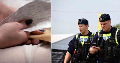 Handskriven lapp, polisen