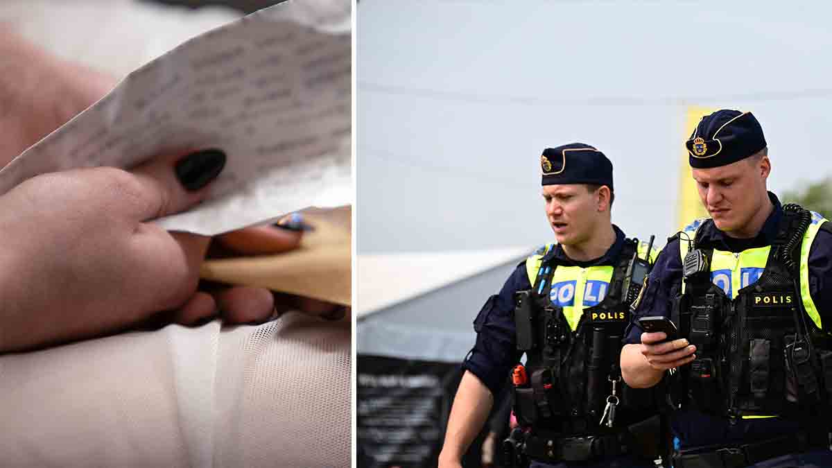 Handskriven lapp, polisen