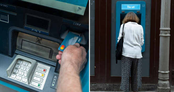 Kontanter, automat, uttag. Foto: TT