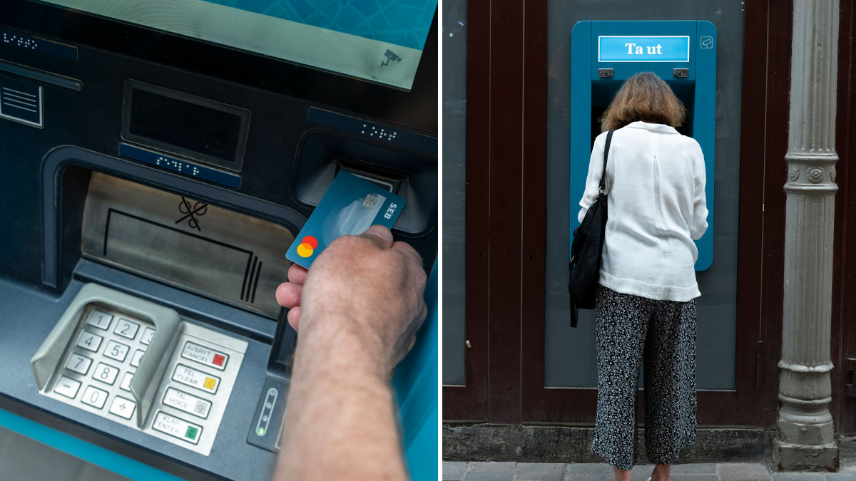 Kontanter, automat, uttag. Foto: TT