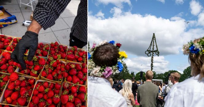 Jordgubbar på midsommarafton. Foto: TT
