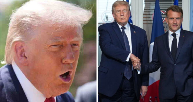 Donald Trump får kritik efter sitt handslag med Macron