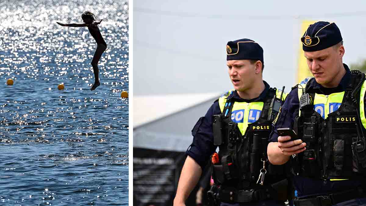 Badplats, polisen.