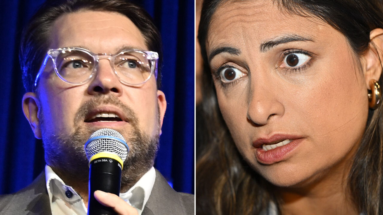 Jimmie Åkesson och Nooshi Dadgostar. Foto: TT