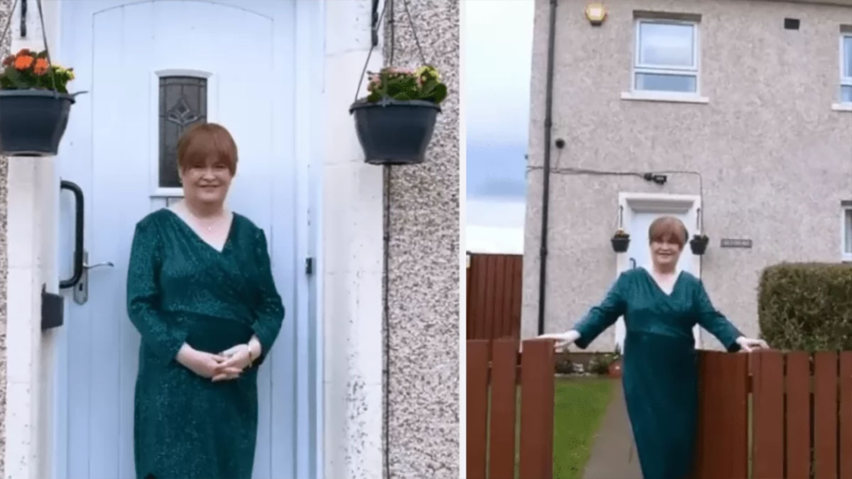 Susan Boyle przed swoim rodzinnym domem