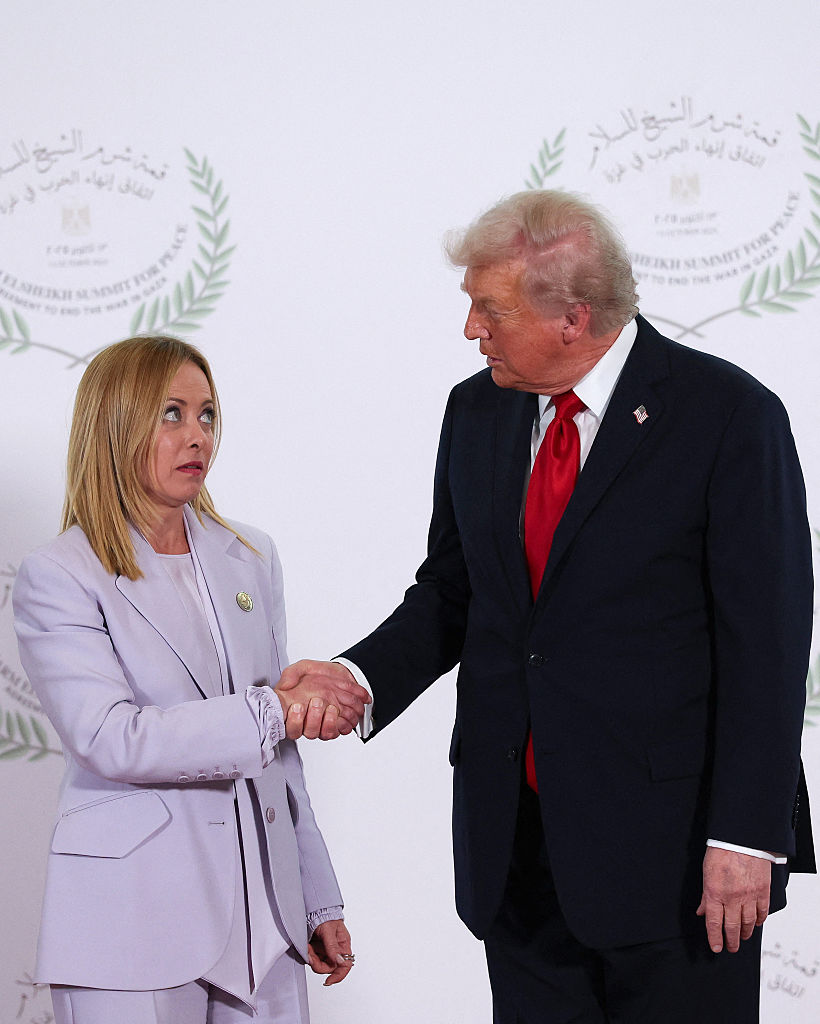 Donald Trump i premier Włoch