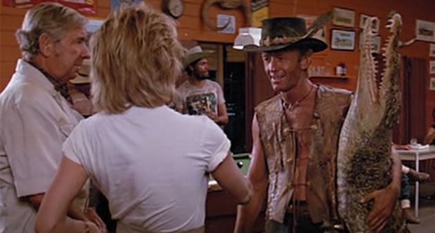 scena z filmy Krokodyl Dundee