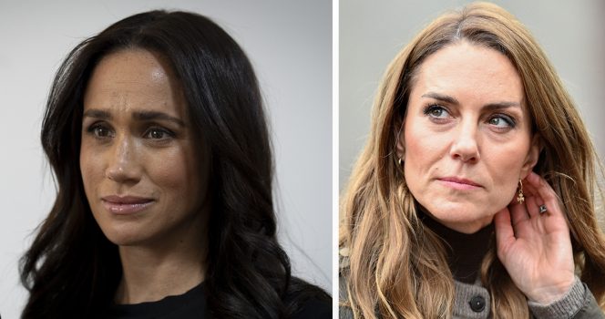 Meghan Markle (po lewej) i Kate Middleton (po prawej).