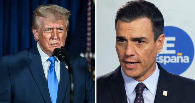 Donald Trump (po lewej) i Pedro Sánchez (po prawej)