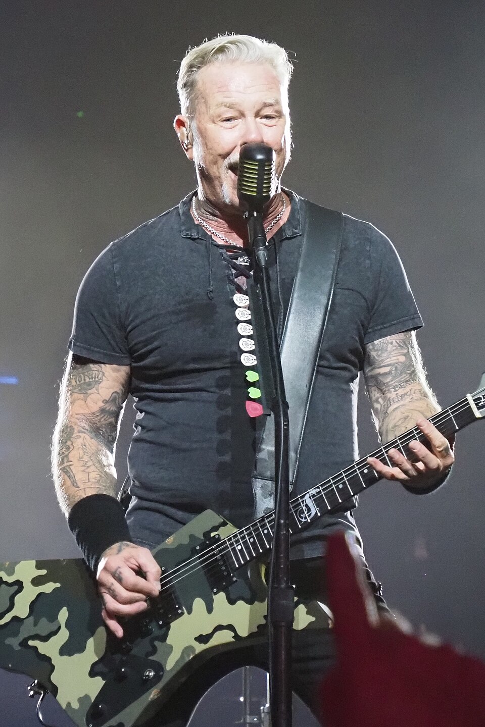 James Hetfield śpiewa i gra na gitarze