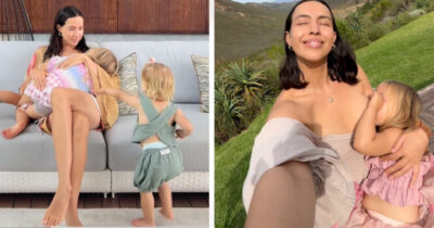 Shinnai Visser karmi piersią swoje dzieci