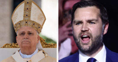 papież Leon XIV (po lewej) i wiceprezydent J.D. Vance (po prawej)