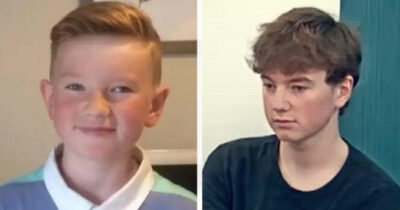Alex Batty w wieku dziecięcym (po lewej), Alex Batty jako nastolatek (po prawej