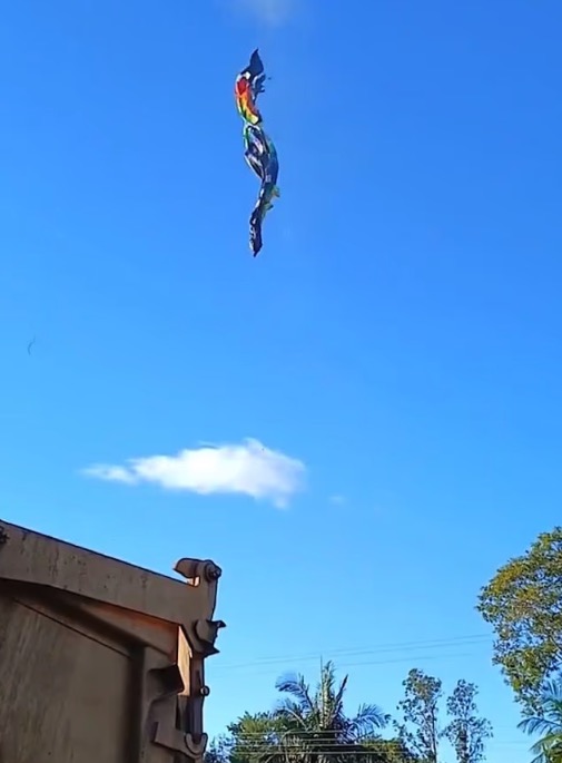fragment balonu spada na ziemię