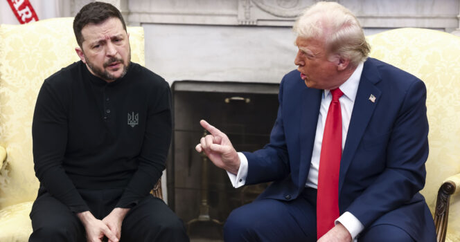 Volodymyr Zelenskyi kuittaili Donald Trumpille puheessaan.