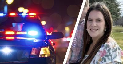 Emily Long ja poliisiauto. Kuvat: Shutterstock ja Facebook