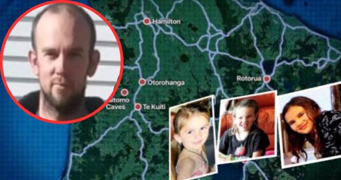 Tom Phillips and his kids, Jayda, 12, Maverick, 10, and Ember. Uuden seelannin poliisilaitos