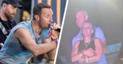 Coldplayn Chris Martin ja pettänyt pari.