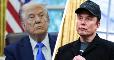 Elon Musk ja Donald Trump. Kuvat AOP ja Getty Images