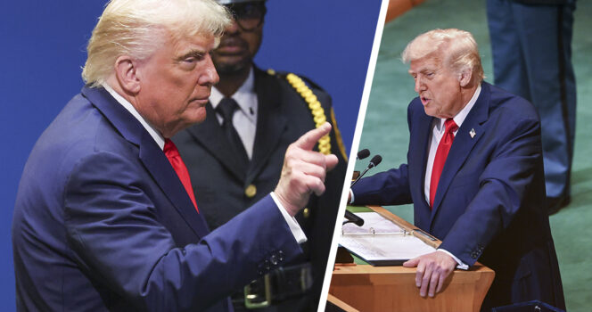 Donald Trump YK:n yleiskokouksessa New Yorkissa. Kuva AOP