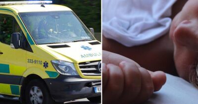 Ambulanssi ja lapsen käsi. Kuvat shutterstock